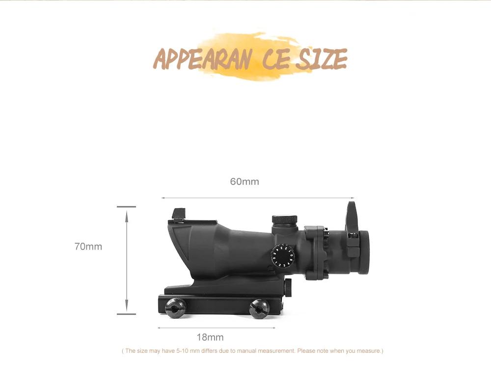 Охотничий прицел Тактический ACOG 1X32 Red Dot прицел оптический рефлекс прицел с 20 мм Пикатинни для винтовки M4 M16 страйкбол