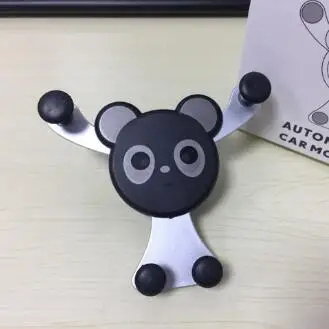silver black Panda Rylybons Panda Gravity Автомобильный держатель для мобильного телефона с креплением на вентиляционное отверстие, навигационный держатель для телефона, подставка, поддержка, вращение на 360 градусов, держатель для телефона - Цвет: silver black Panda