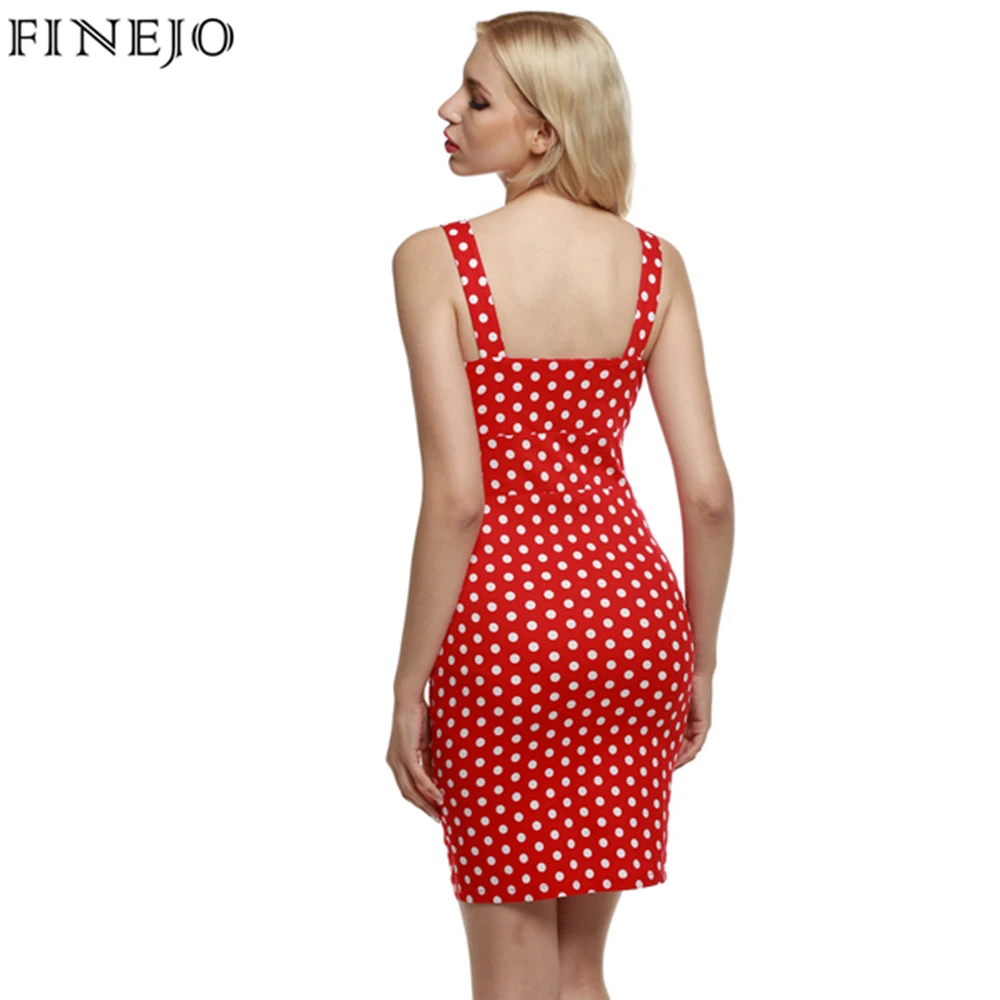 FINEJO винтажное сексуальное женское платье элегантное с глубоким v образным