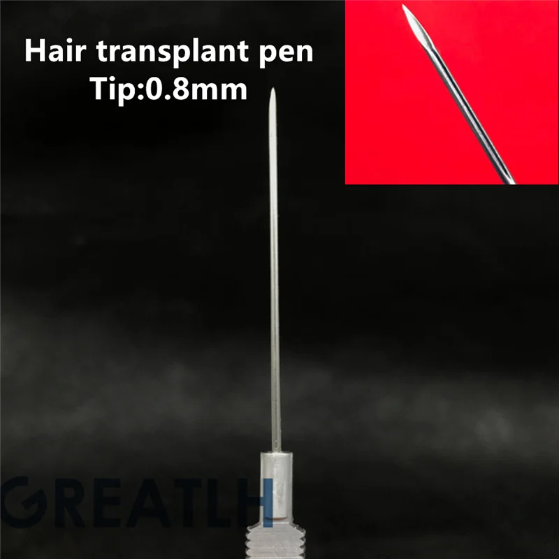 Pen tip(0.8mm) Лучший 0,6 мм вручную имплантированные инструменты для наращивания волос для бровей инструмент для трансплантации волос ручка для волосяного фолликула посадочные наконечники для ручек - Цвет: Pen tip(0.8mm)