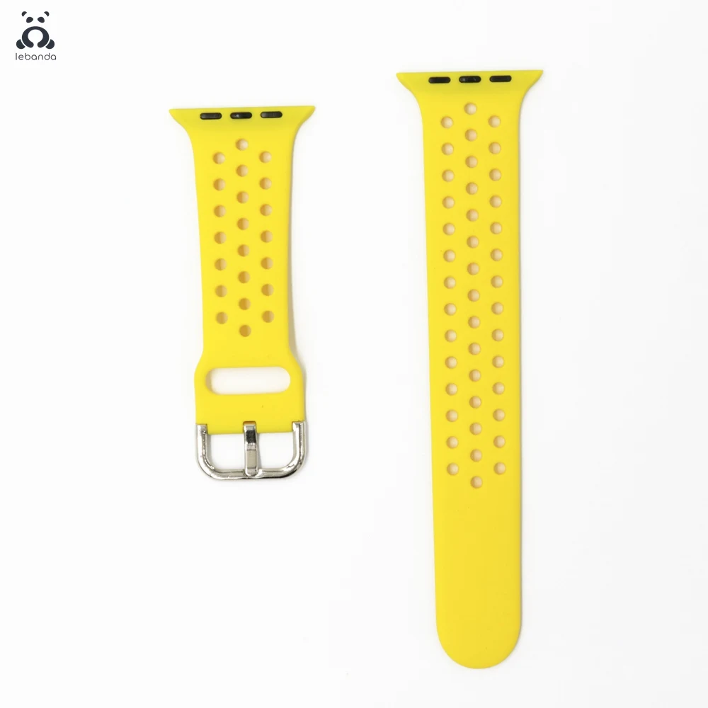 Yellow Lebanda спортивный ремешок для наручных часов Apple Watch 5/4/3/2/1 ремешок для наручных часов iWatch, силиконовой лентой из мягкой дышащей ткани Замена 38/42/40/44 мм - Цвет ремешка: Yellow