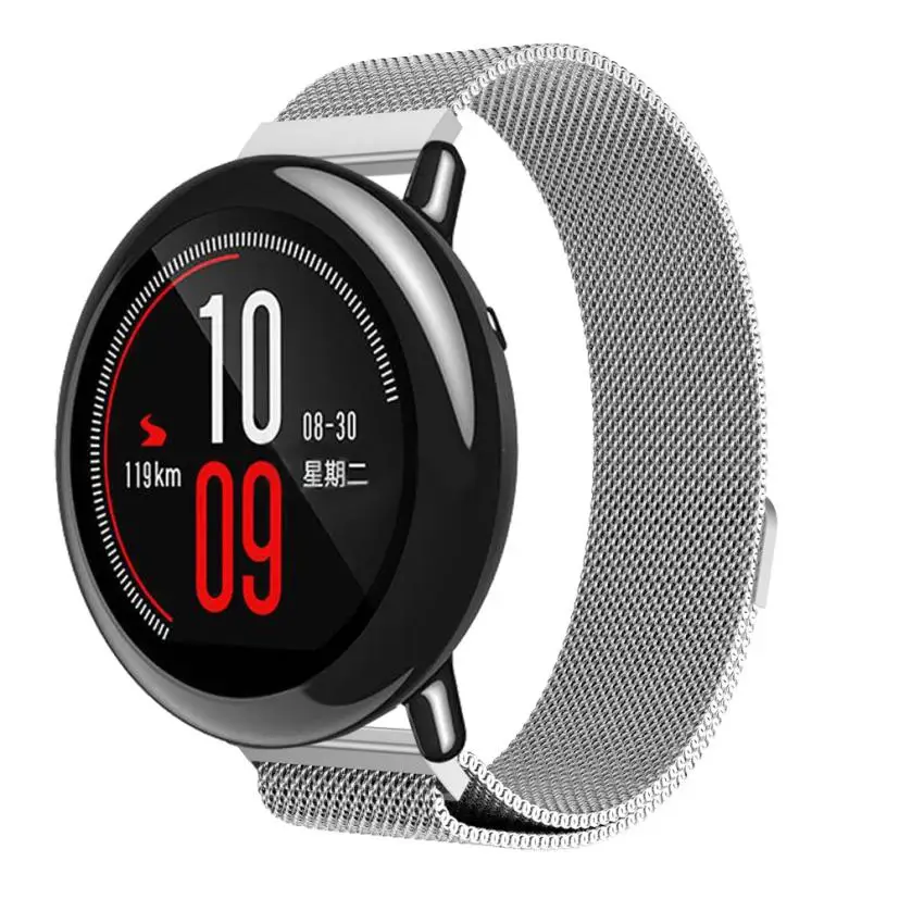 Модные магнитные часы из нержавеющей стали для Huami Amazfit A1602 Smartwatch Watachband Спортивные