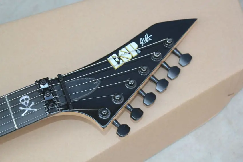 Kirk Hammett signature KH-2 электрогитара черный KH2 гитара 9 в активные звукосниматели с черепом инкрустация custom shop гитара