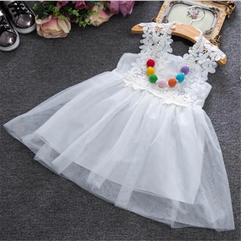 Новинка 2017 года детские летние платья для девочек О-образный воротник без