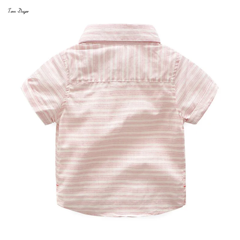 (Tem Doger) Summer Newborn Baby Boys Clothing Sets Cotton Short Sleeve Stripe Polo Shirt + Shorts Casual Outfit Infant |