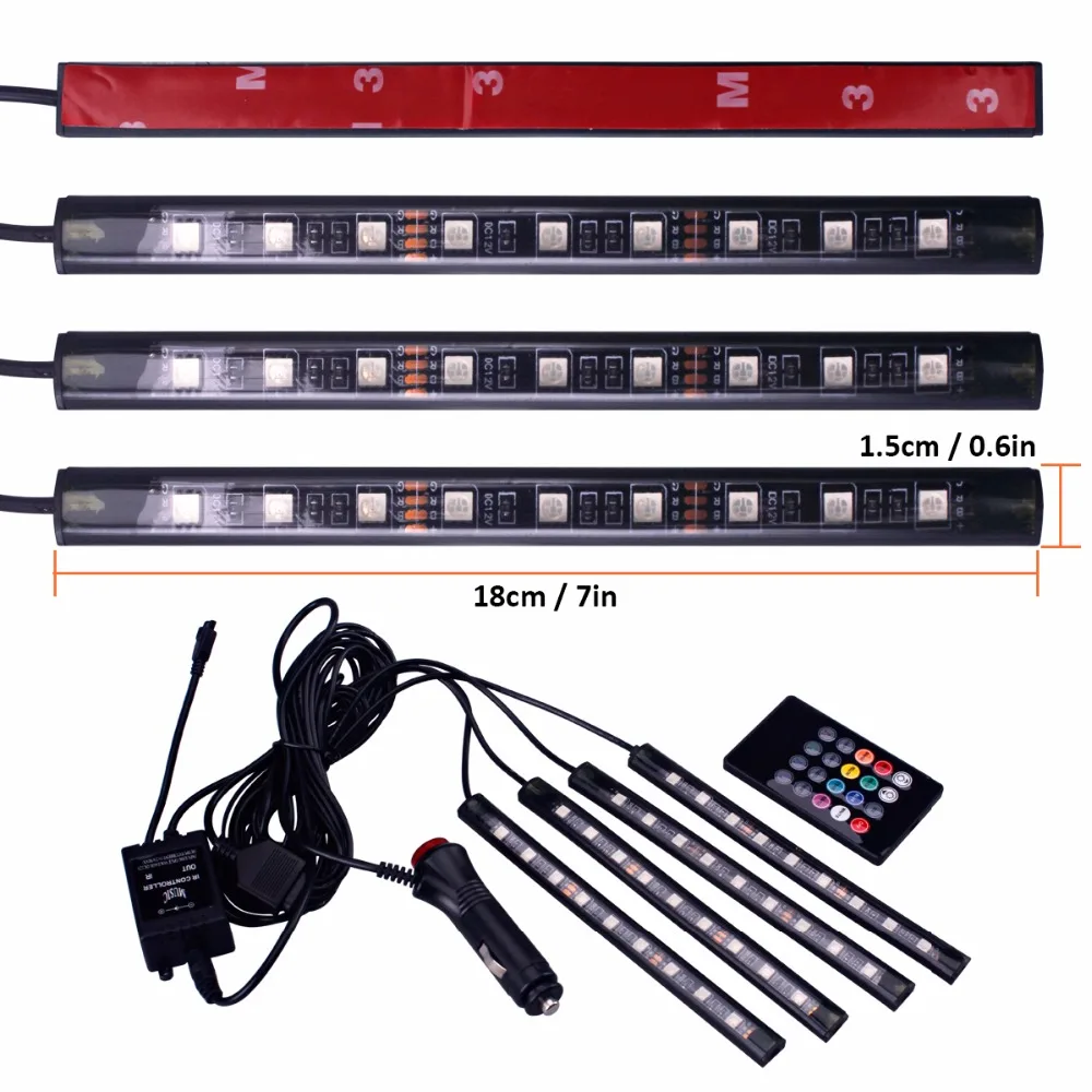 Стайлинга автомобилей Атмосфера RGB Беспроводной удаленного/музыка/голос