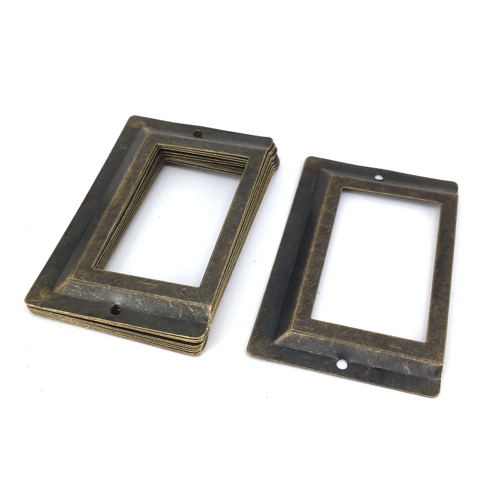 

12PCS Iron Antique Bronze Drawer Label Pull Frame Handle File Name Card Holders Home Furniture Hardware 80x51mm
