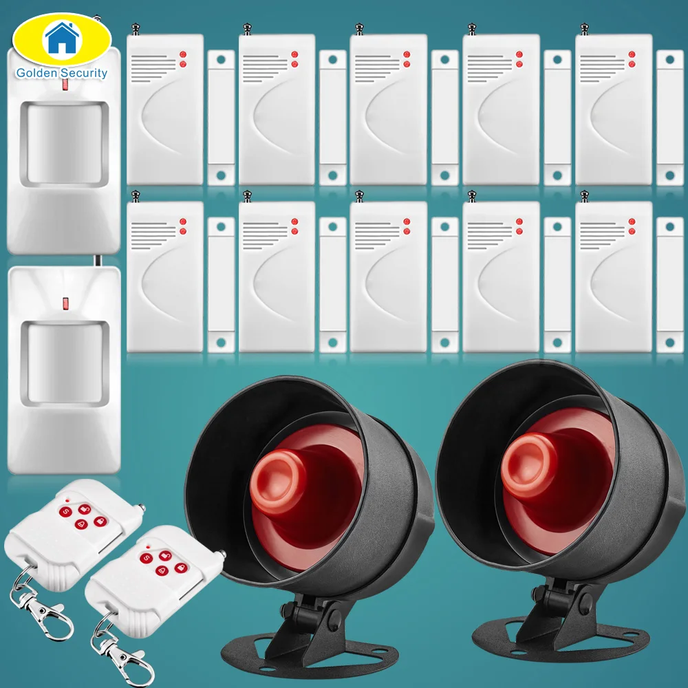 DIY 110dB громкая сирена охранной сигнализации Системы Kit Беспроводной дома детектор
