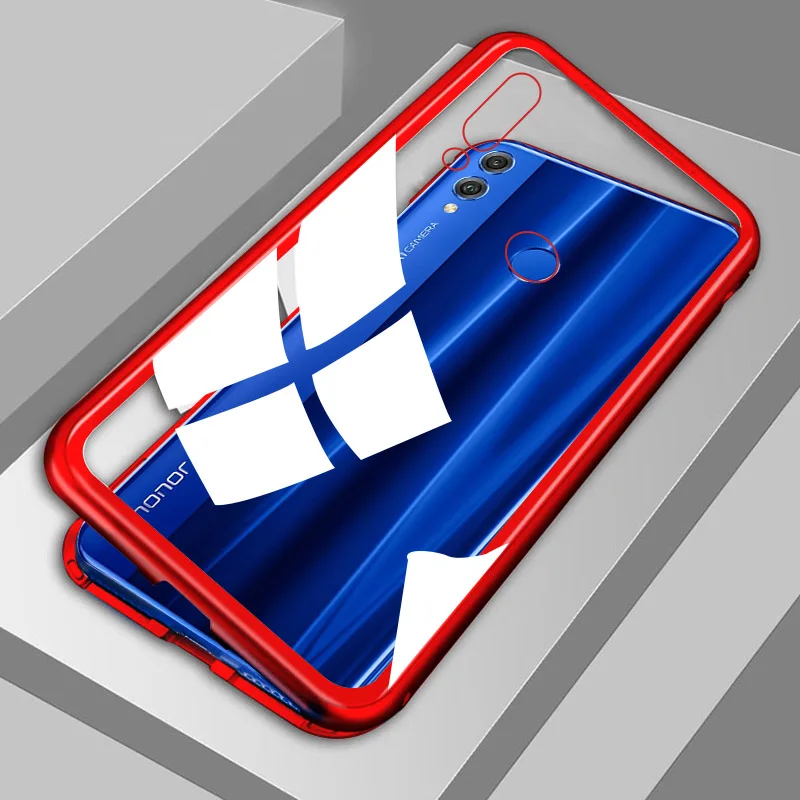 Магнитный адсорбционный металлический чехол для huawei Honor 10 Lite Магнитный чехол для телефона для huawei P Smart защитный чехол