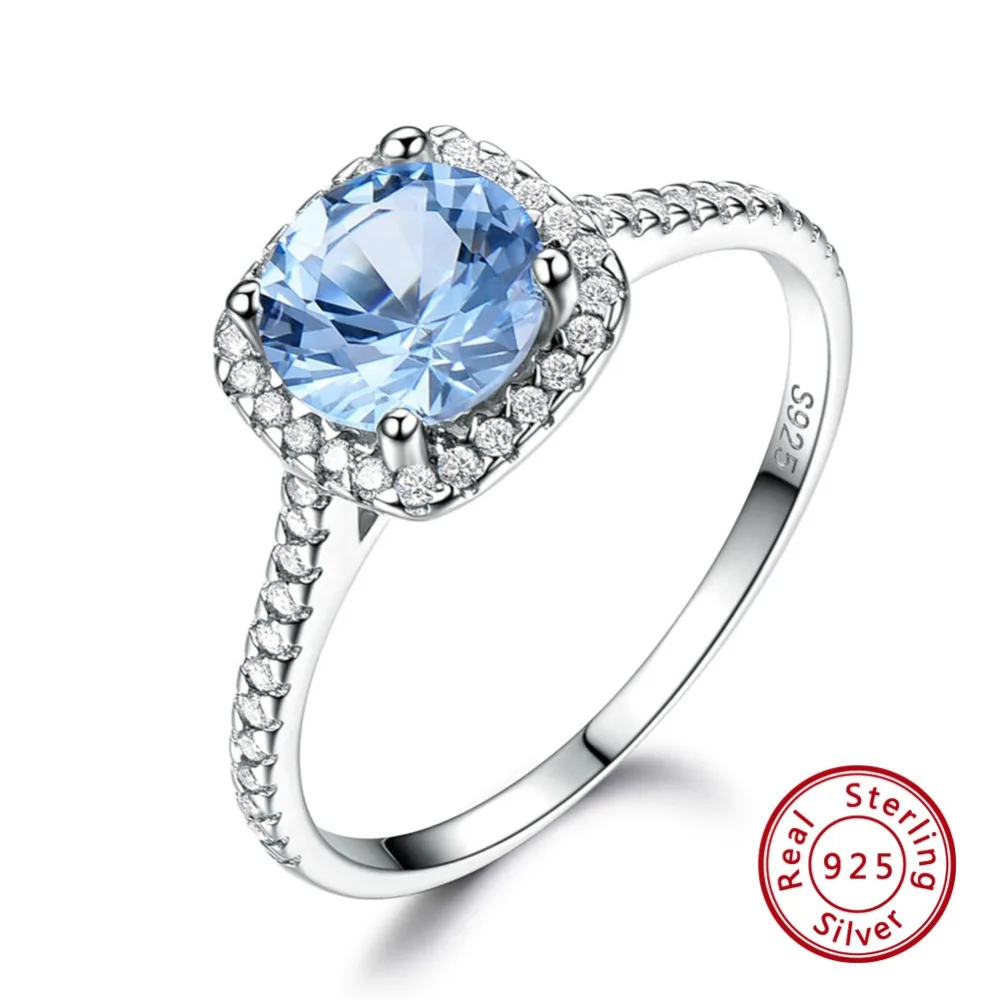 ORSA JEWELS женские Свадебные обручальные кольца из натуральной 925 пробы серебра с натуральным голубым большим топазом, хорошее ювелирное изделие, подарок VSR09