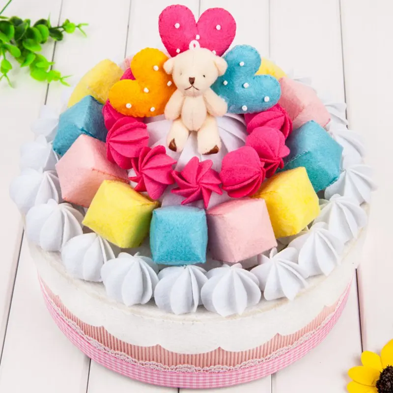 Поддельный торт Войлок DIY Материал Упаковка швейное искусство иглы Ремесло