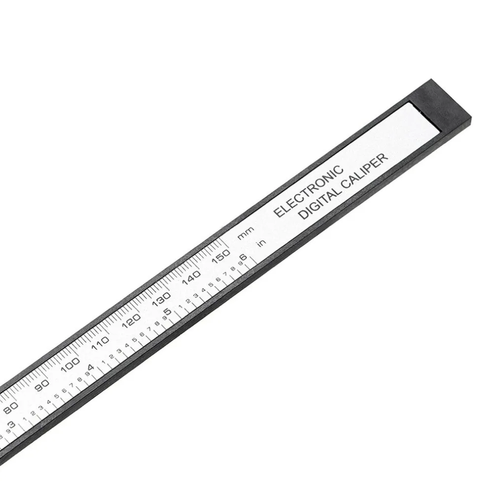 1pcs 150mm 6inch LCD Digital Electronic Carbon Fiber Vernier Caliper Gauge Micrometer Measuring Tool Black Drop Shipping Sale