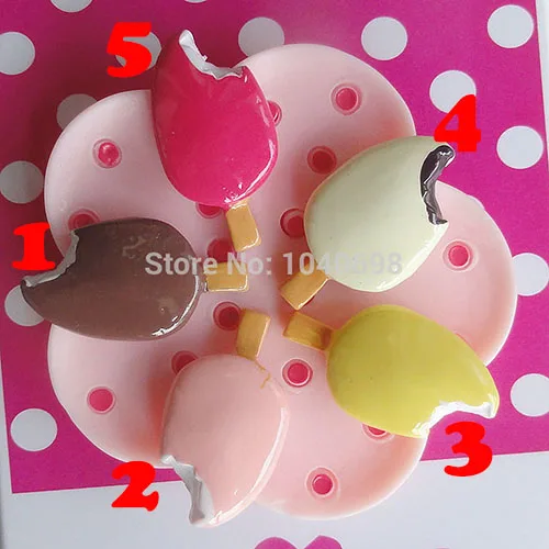 10 шт./лот плоская задняя резиновая красочная мороженое для сотового телефона