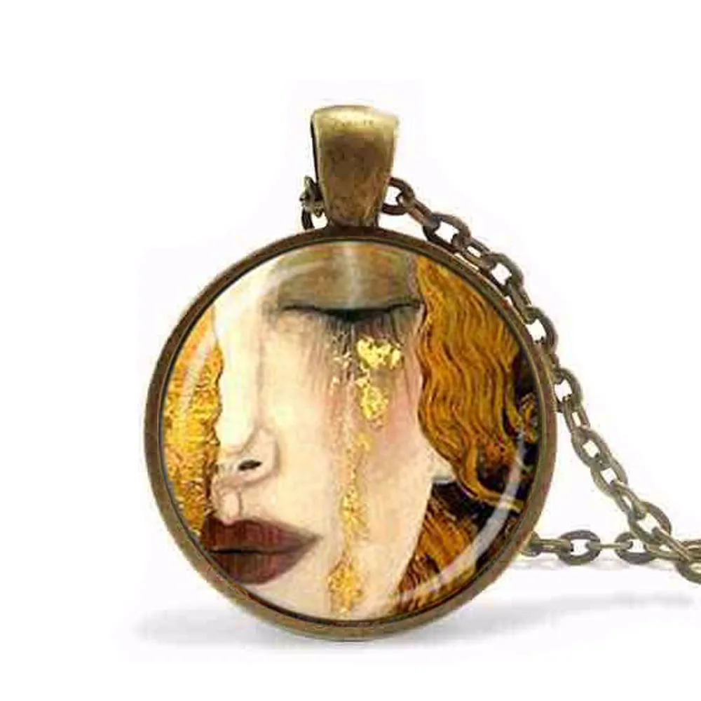 New klimt necklace art pendant Necklace Toys Doctor Who Pendant glass cabochon Lover Women gift | Украшения и аксессуары