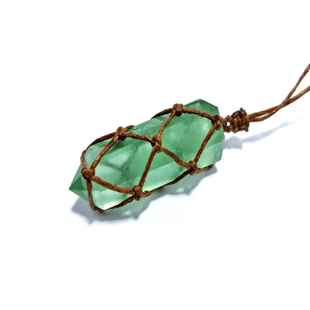 Натуральный Синий Зеленый Аметист кварцевый кристалл подвеска ручной работы