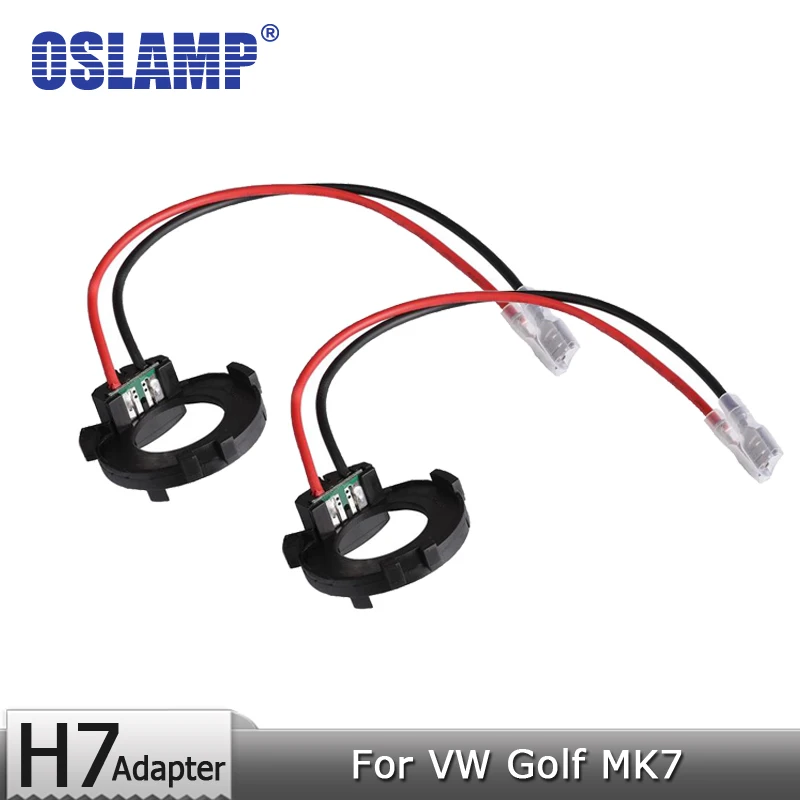 Oslamp для VW Golf MK7 Led H7 лампы фар черные пластиковые держатели адаптеров