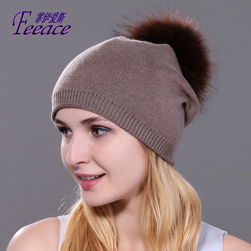 Шапка из норкового волоса Skullies. Вязаная шапка зимняя теплая головной убор