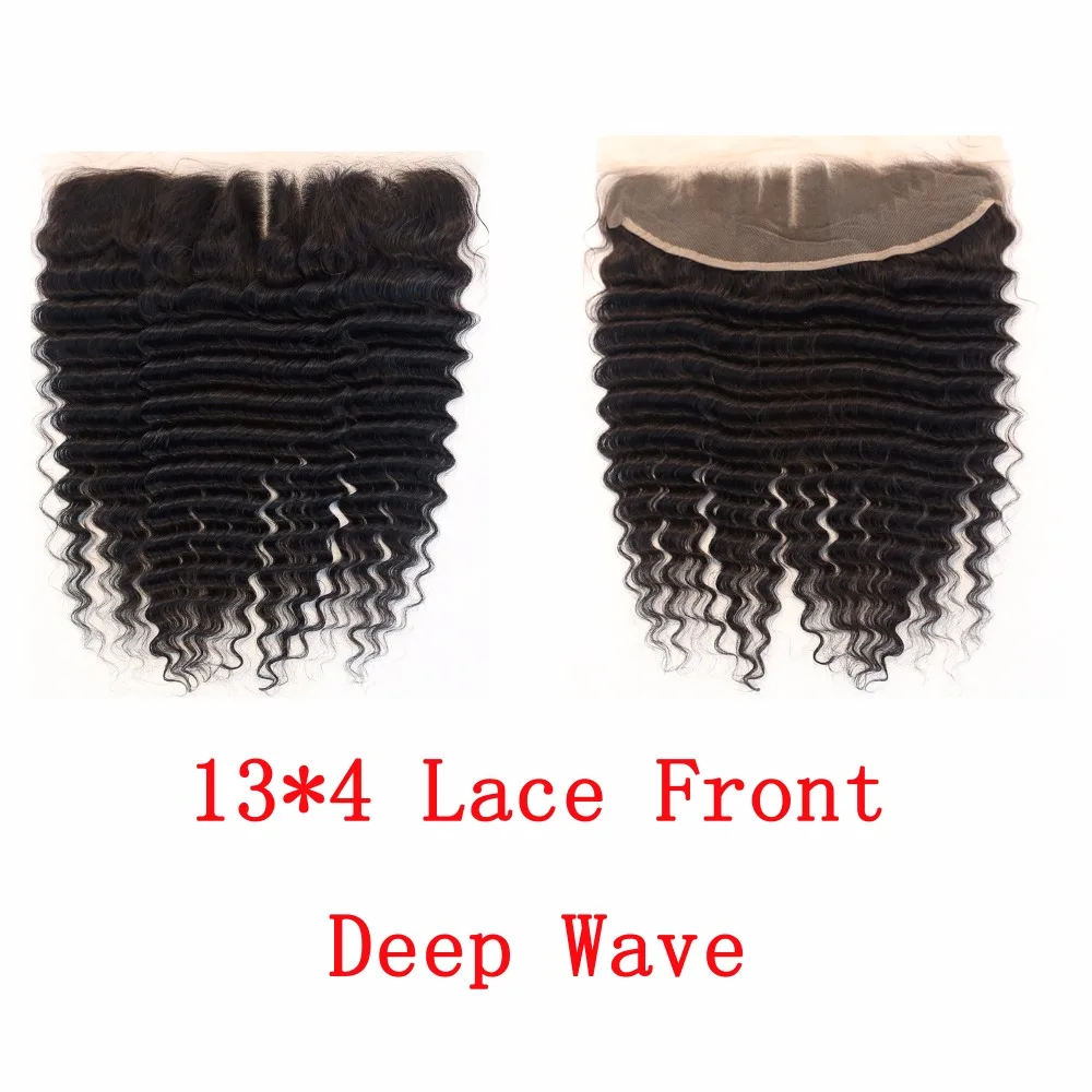 7A Cheap Brazilian Deep Wave Lace Frontal Closure 13x4 Virgin Human Hair With Baby Full Frontals |