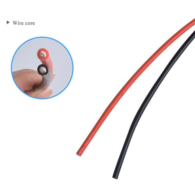 1 метр красный+ 1 метр Черный цвет кремниевый провод 10AWG 12AWG 14AWG 16 AWG гибкий силиконовый провод для RC Lipo батарея соединительный кабель