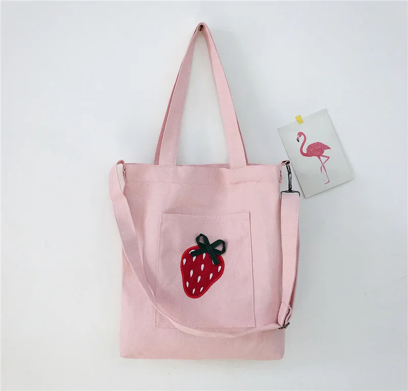 Korean Women Yellow Shoulder Bag Shopping Style Top Handle teen girl Large Cute Strawberry Handbag Crossbody Messenger Tote Bags | Багаж и