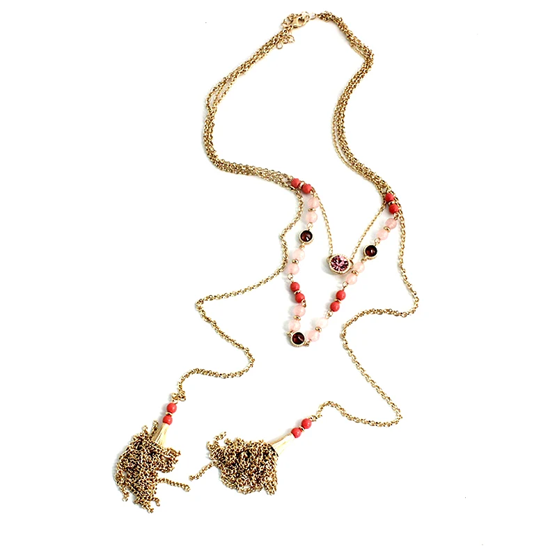 

Gold Chain Multilayer Necklace Female 2016 Women Fashion Tassel Necklaces Pendants Collares Mujer Boho Jewelry Sne160101