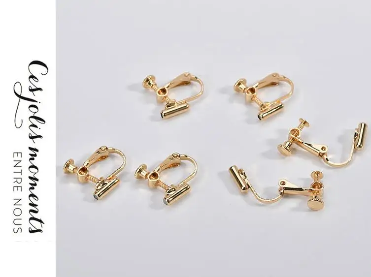 Цвет-удерживающая Медь покрытая 18k Подлинная Золотая Ушная булавка переменный ушной зажим мягкий резиновый ушной зажим DIY ушное кольцо аксессуар материал