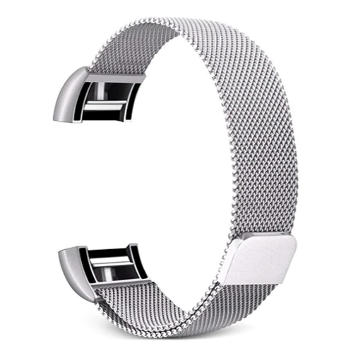 silver Хохлатая Миланская петля ремешок для часов для браслета FitBit Charge 2 Замена наручных часов браслет из нержавеющей стали ремень аксессуары - Цвет ремешка: silver
