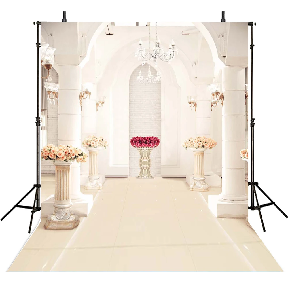 

White Palce Photography Background Backdrops for Wedding Digital Printed 10x10ft Photo Background for Photo Studio Customized