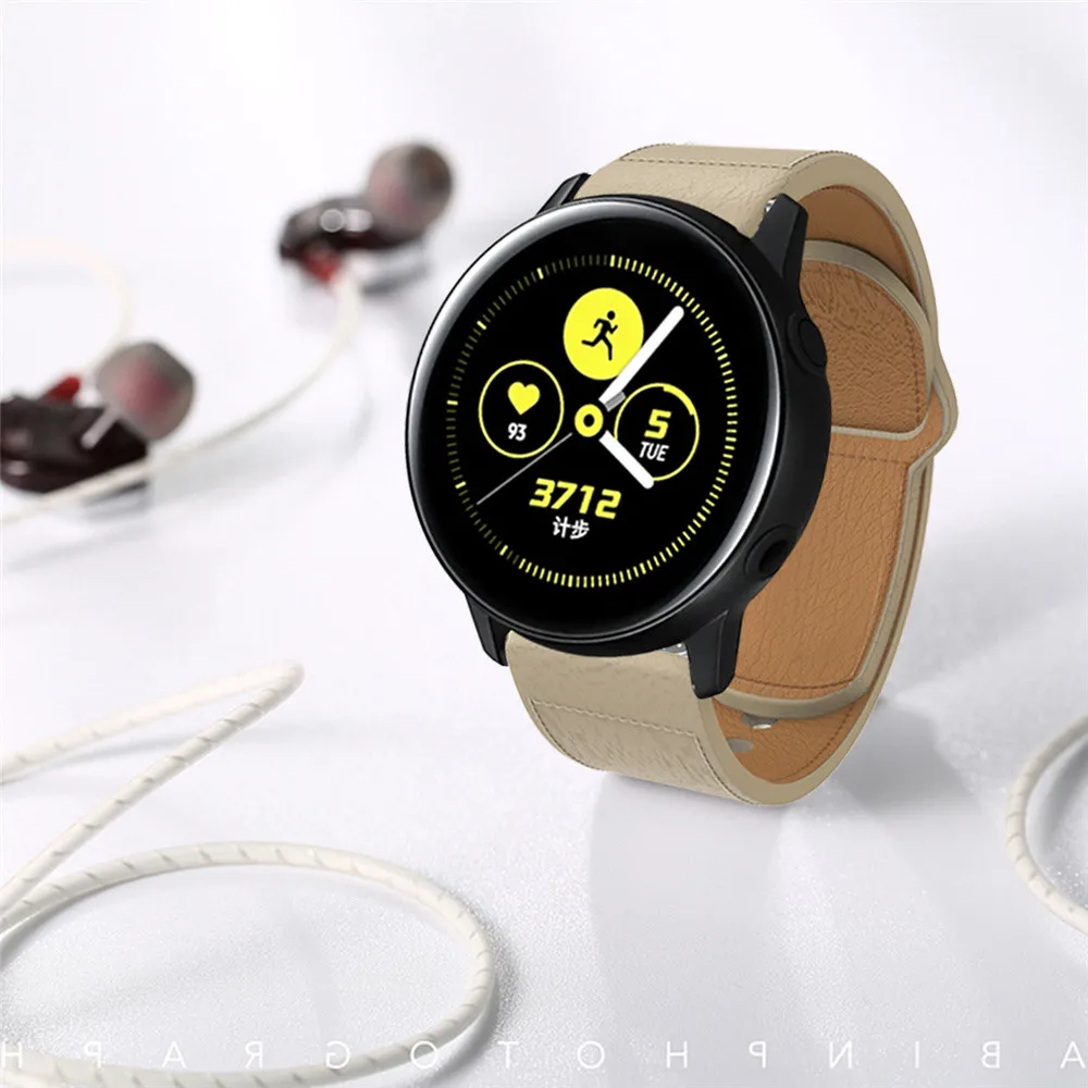 20 мм/22 мм кожаный ремешок для samsung Шестерни S3/Galaxy Watch 42/46 мм/Активный ремешок для часов HUAWEI GT для смарт-часов Garmin Vivoactive 3 браслет