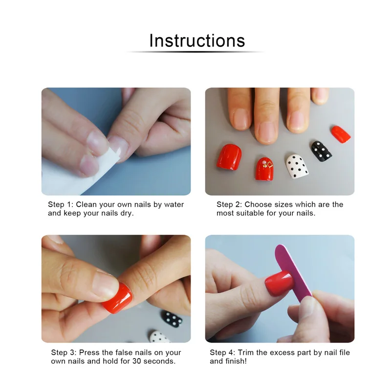 24 шт./компл. накладные ногти с милым медведем для детей нетоксичные приятного