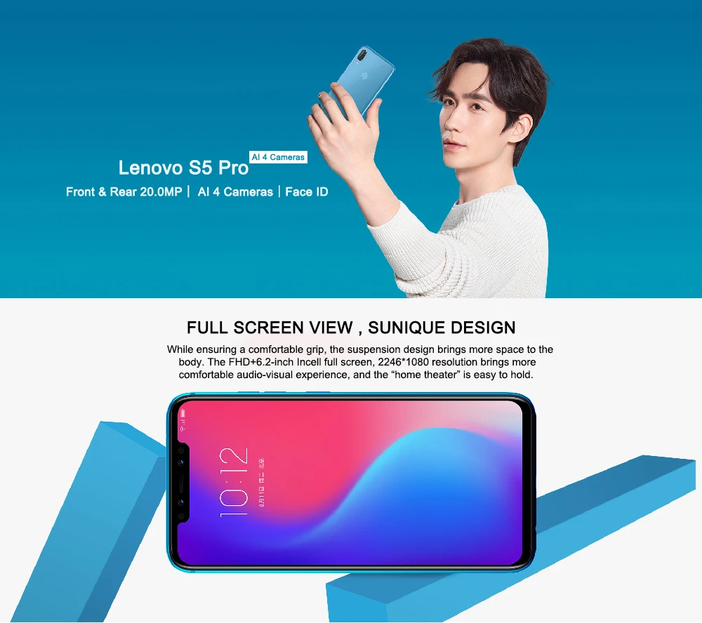 lenovo S5 Pro L58041 6G 64G камера заднего вида 20.0MP ZUI 5,0 Octa-Core 1,8 GHz 3500mAh Батарея для распознавания лица мобильный телефон