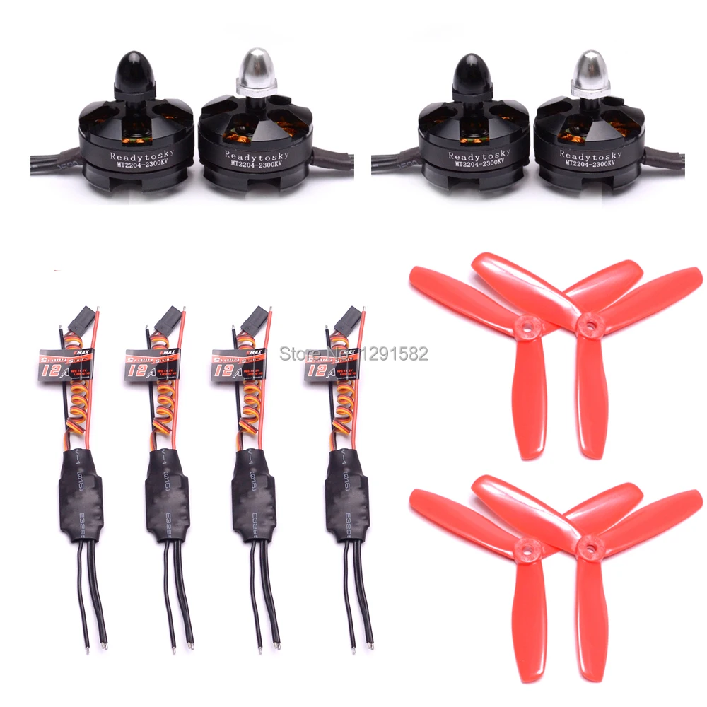 4 шт. MT2204 2204 2300kv 12A simonk / BLHeli ESC 5045 3 лопастной Пропеллер для нити 210 мм Robocat 270 FPV