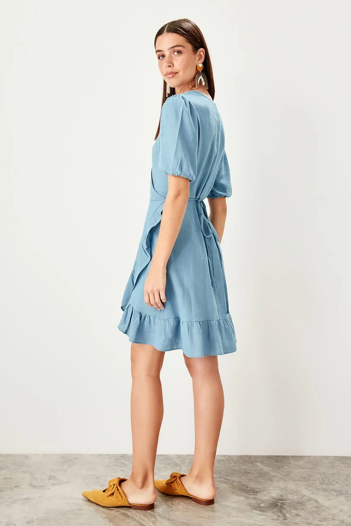 Trendyol Mavi Платье с ластовицей TWOSS19EL0141|Женские платья| |