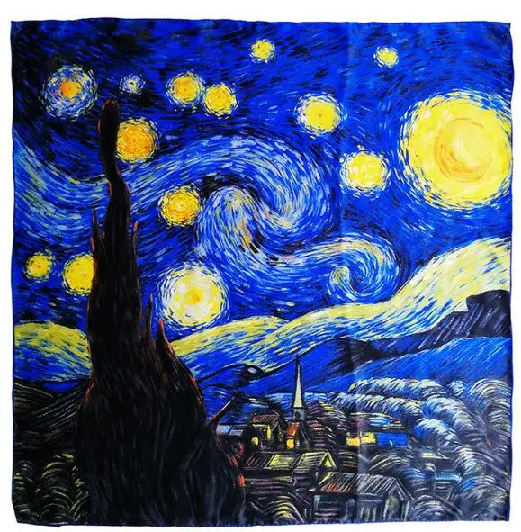 Naizaiga 100% шелк 90*90 см Масло paintting голубое небо женский брендовый шелковый шарф
