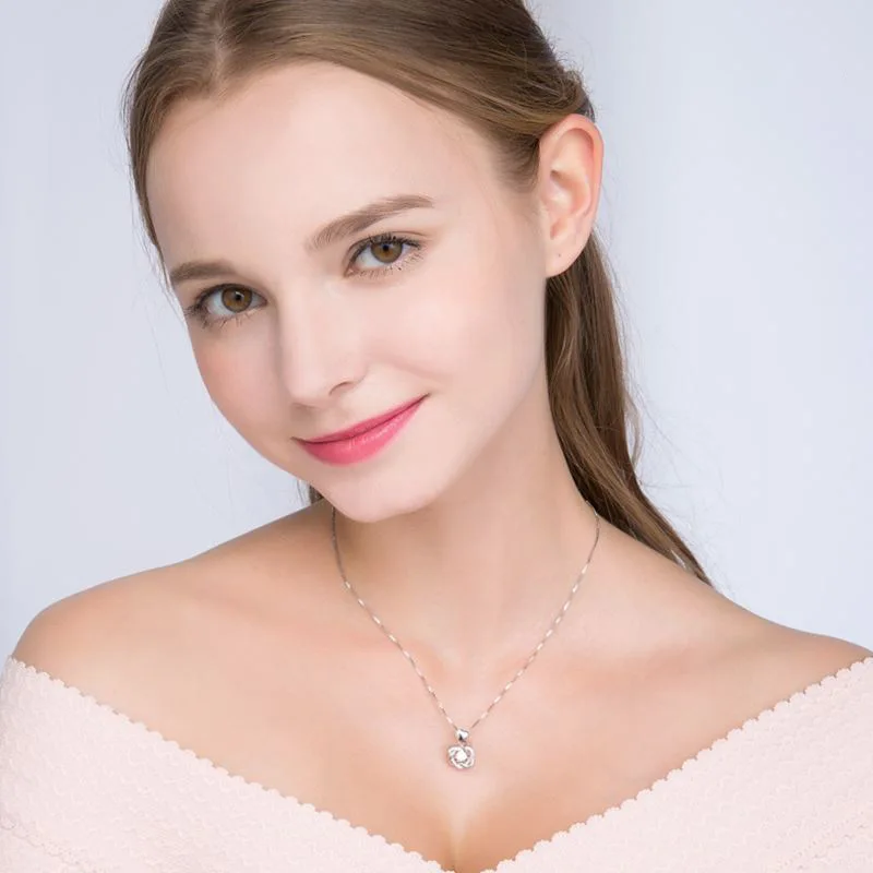 S925 серебро простое биение сердце ключица цепь ожерелье Горячая Распродажа