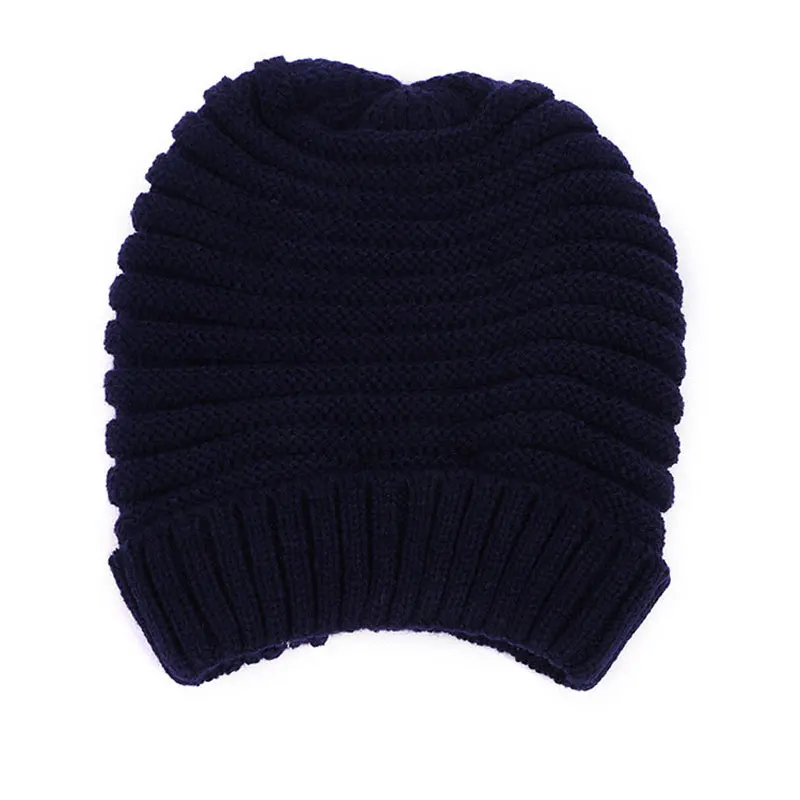 Вязаные зимние шапки с флисовой подкладкой для мужчин и женщин Теплые Мешковатые