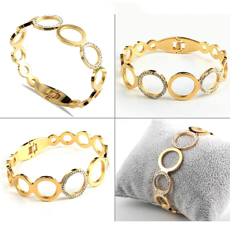 URSJEWELRY розовый золотой браслет на запястье браслеты для женщин сделаны из нержавеющей стали 316L гипоаллергенные римские ювелирные изделия с цифрами
