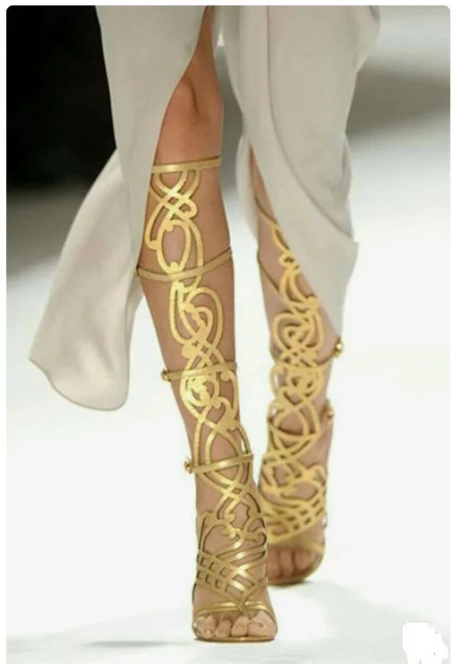 Женские высокие сапоги с полым носком летние сандалии 2019 | Обувь