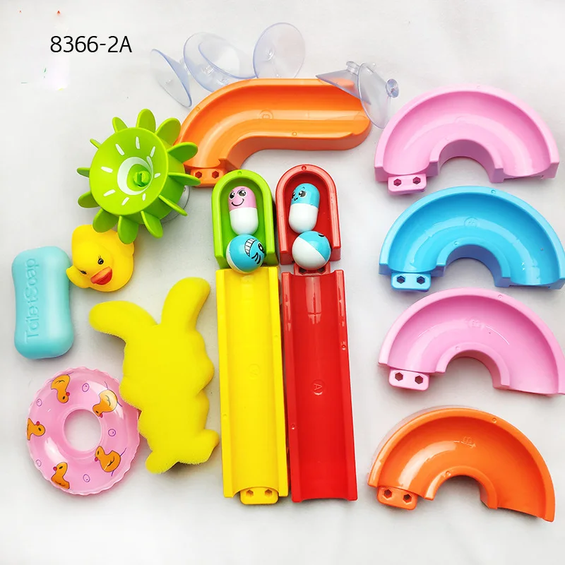 Детская игра в водном треке собрать слайд к треку Ванна конструктор Дрифтинг