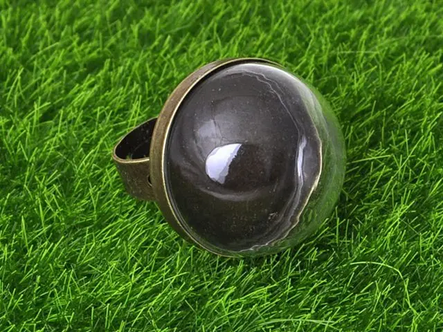 DIY бронзовое регулируемое кольцо с 25 мм прозрачным стеклянным куполом Террариум