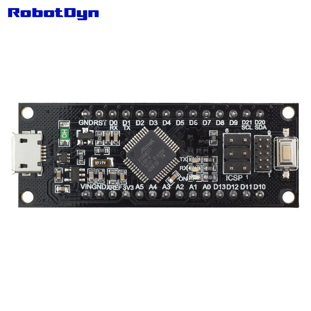 SAMD21 M0 Mini. 32 битный процессор ARM Cortex ядро. Спаянные штифты. Совместимость с Arduino Zero M0.