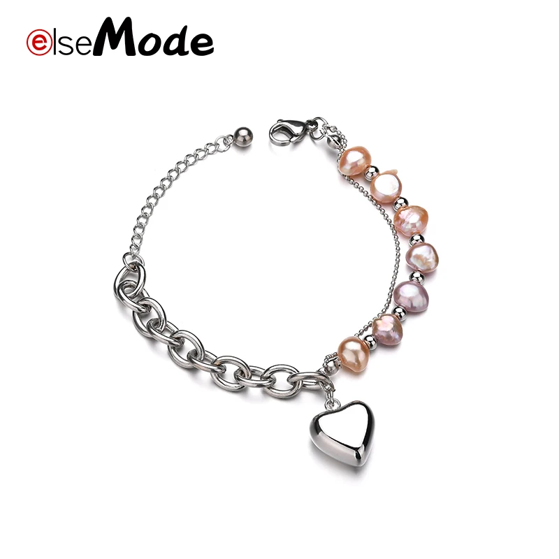 ELSEMODE романтическое сердце дерево жизни двухслойный жемчужный кулон браслеты для