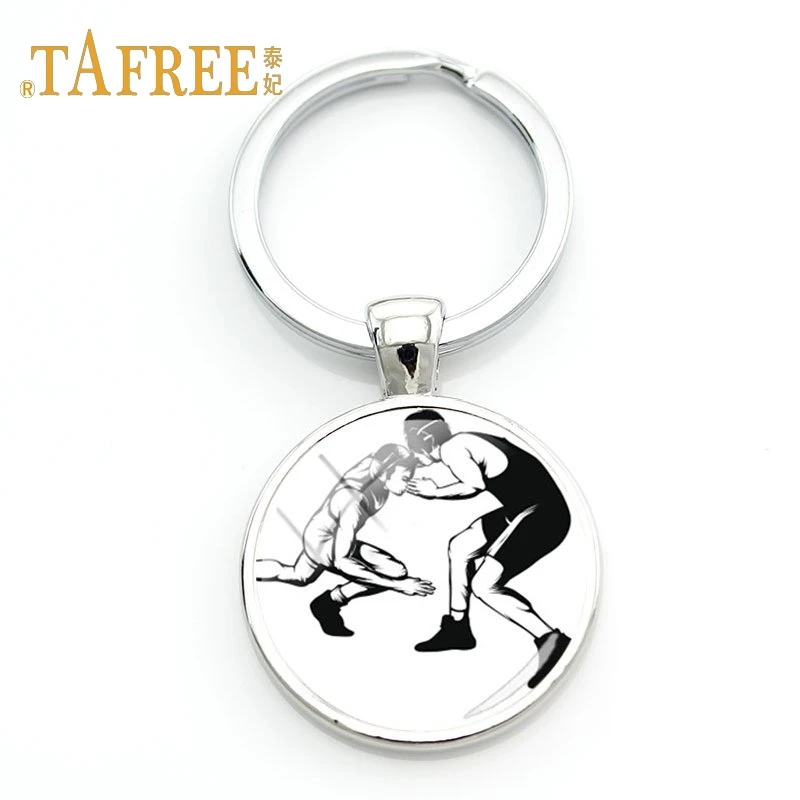WR16 Tafree, модные брелки для борьбы, студенческий подарок, винтажный стиль, стеклянный круглый кулон, брелок, кольцо, держатель, ювелирные изделия, WR09 - Color: WR16