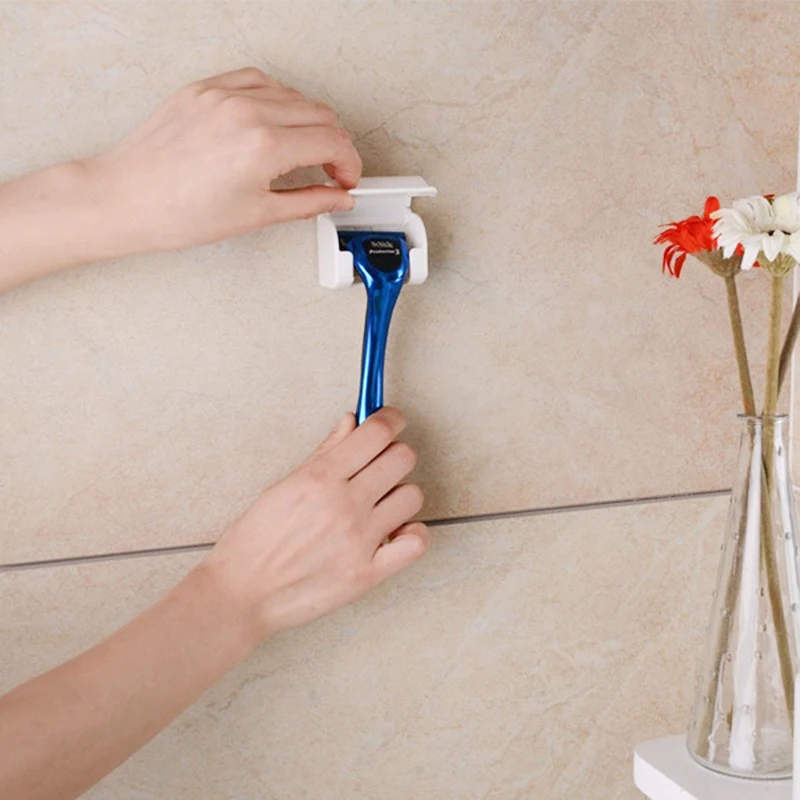 

1PCS Razor Holder Bathroom Plastic Super Suction Cup Holder Razor Frame Wall Self-adhesive Shaving Rack Bathroom Accessories
