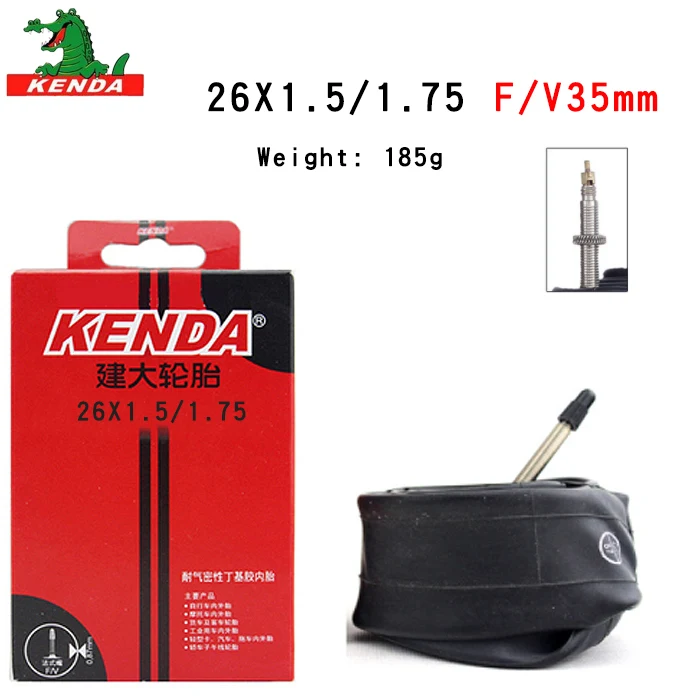 26 X 1.5-1.75 FV35mm Kenda камера велосипедной шины горный велосипед трубки шины 26*1,5 1,75 1,95 2,125 S/V F/V велосипедные запчасти Бутилкаучуковая камера - Цвет: 26 X 1.5-1.75 FV35mm