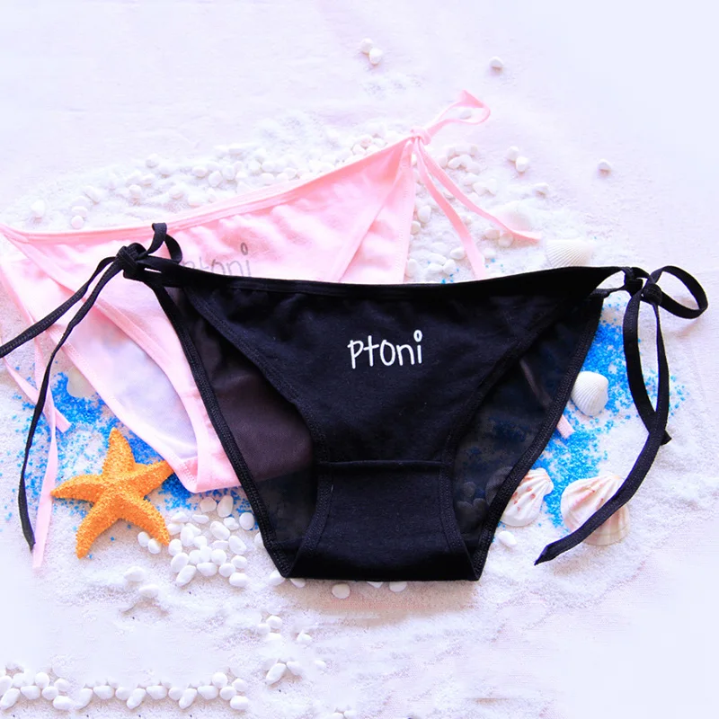 QUECOO 2017 cool a summer new band tie perspective net yarn sexy comfortable women's underwear panties #173 |