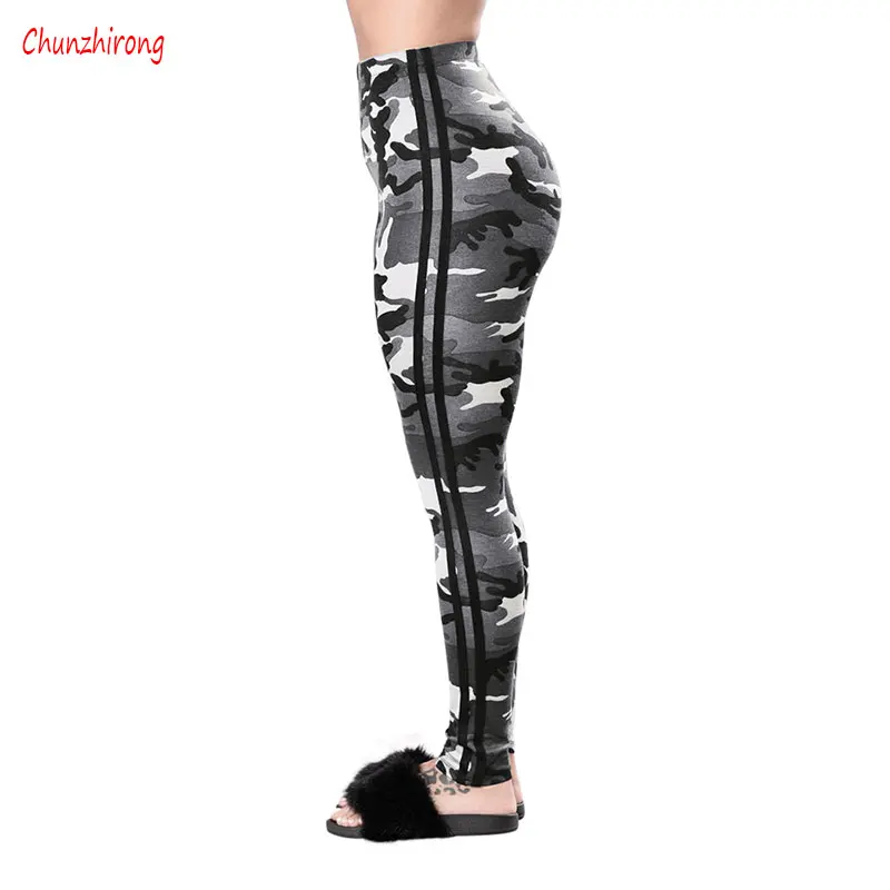 2017 Новая Мода Женщины Девушки Брюки и Капри Камуфляж Печати Сексуальная Slim Fit