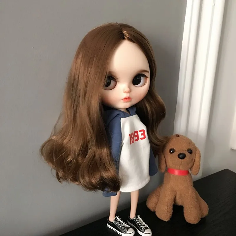 

1/6 fashion Raglan sleeves hoodie sweater Blyth Clothes for Pullip azone ob24 ob27 licca sweatshirt T-shirt for barbie doll