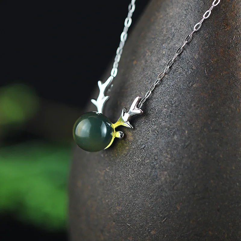 Женское винтажное ожерелье из серебра 925 пробы с натуральным янтарем|necklaces for