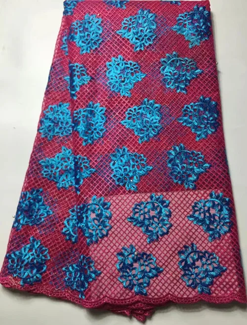 Синий последние африканские шнур кружева 2016 французский чистая Dentelle Ткани для